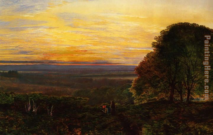 Sunset from Chilworth Common Hampshire painting - John Atkinson Grimshaw Sunset from Chilworth Common Hampshire art painting